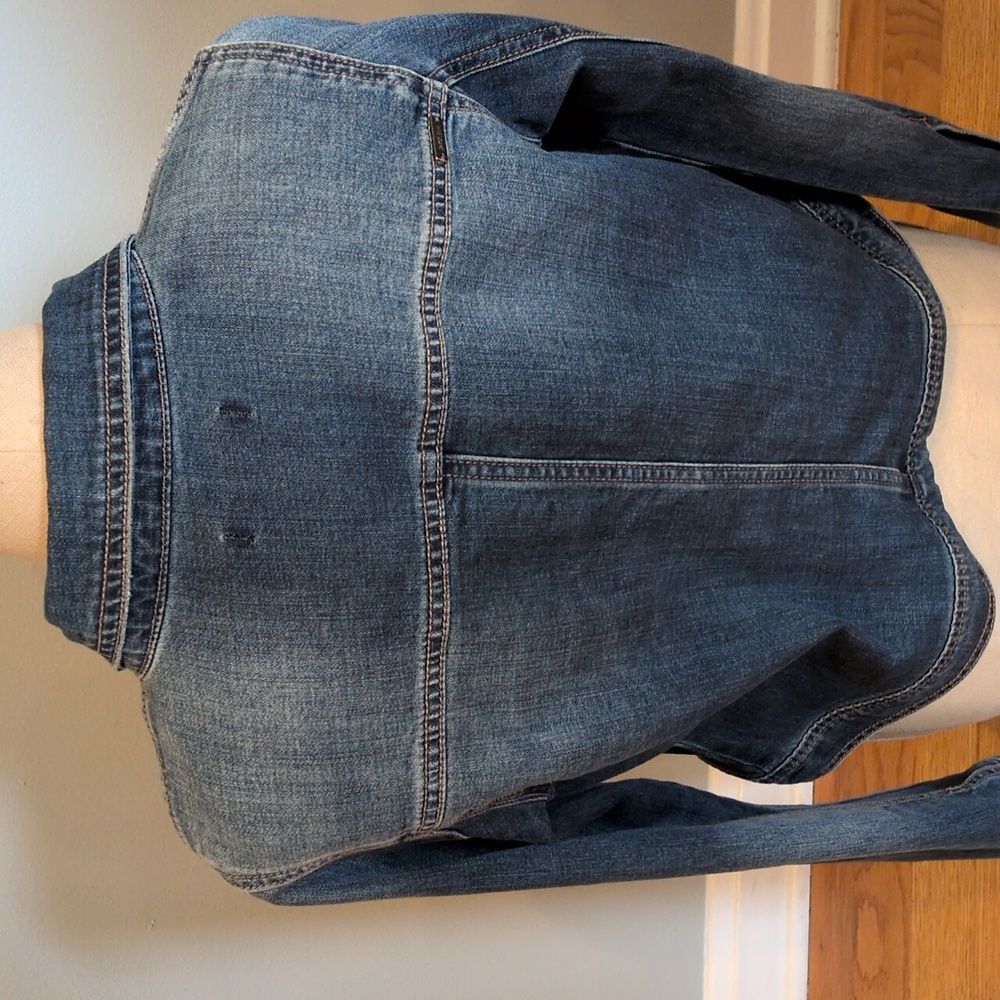 Prana Distressed Blue Jean Jacket - Picture 4 of 14